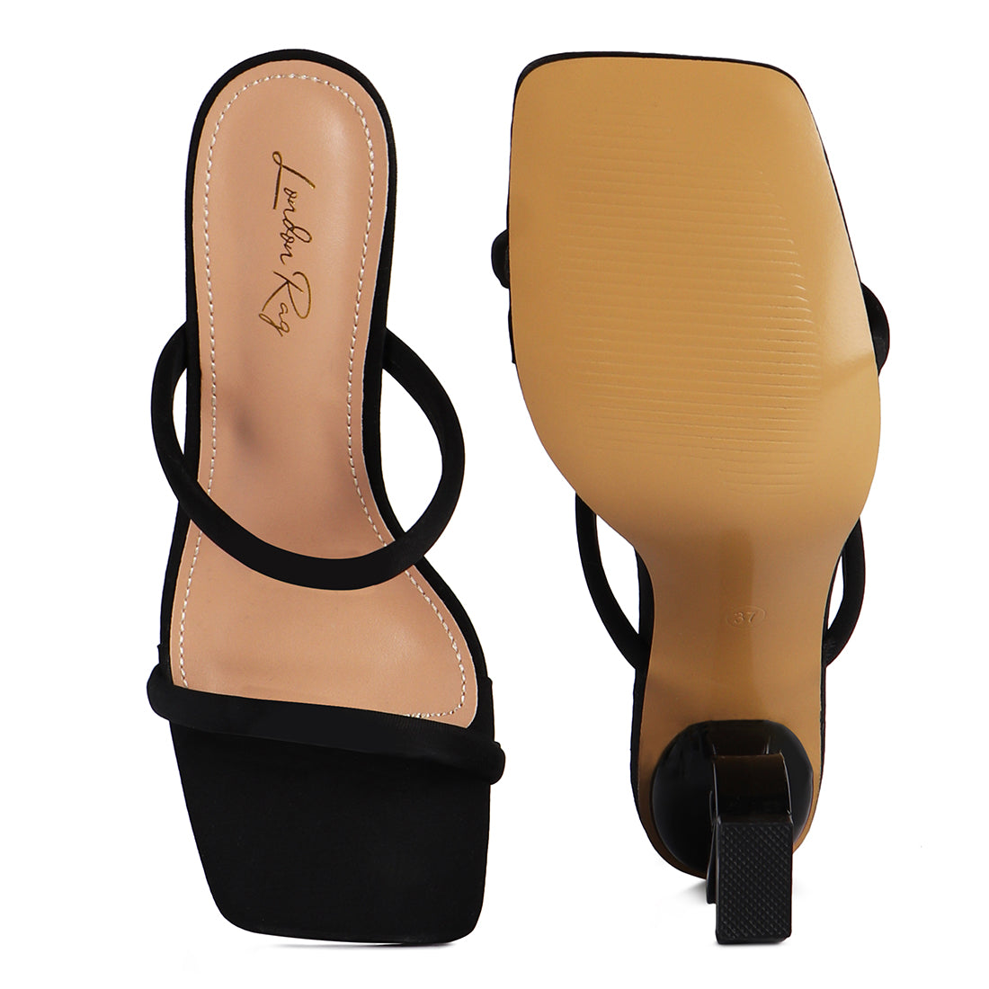 Heel Slide Sandals in Black