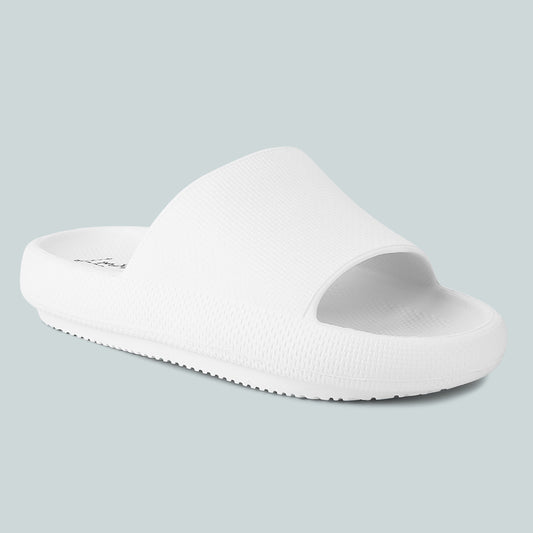 White Cabana Black Eva Pool Sliders