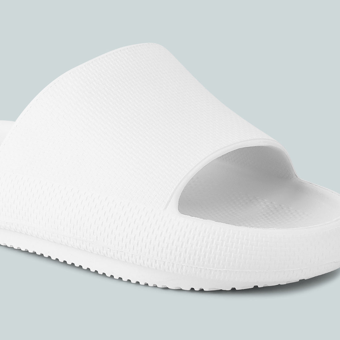 White Cabana Black Eva Pool Sliders