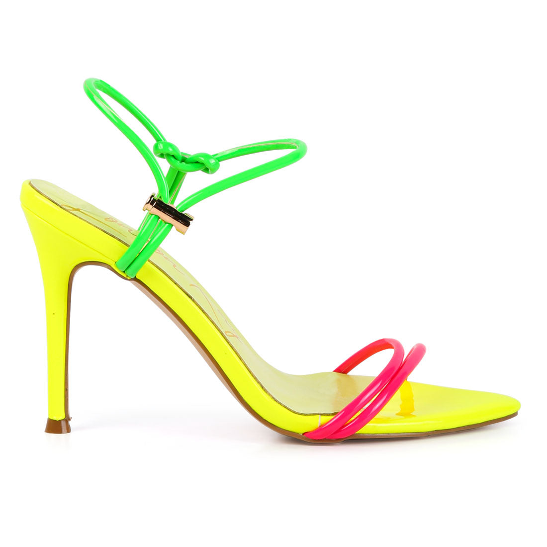 Yellow High Porch Drawstring Band Heeled Sandals