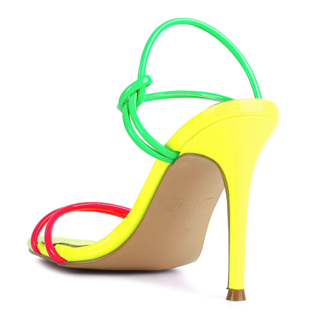 Yellow High Porch Drawstring Band Heeled Sandals