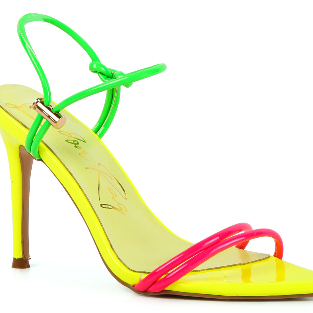 Yellow High Porch Drawstring Band Heeled Sandals
