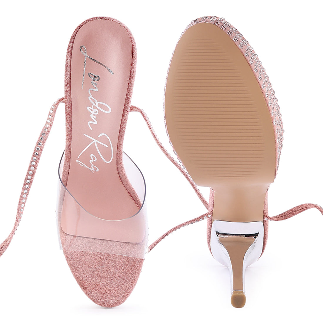 Pink Sugar Mom Strappy Diamante Platform High Heels