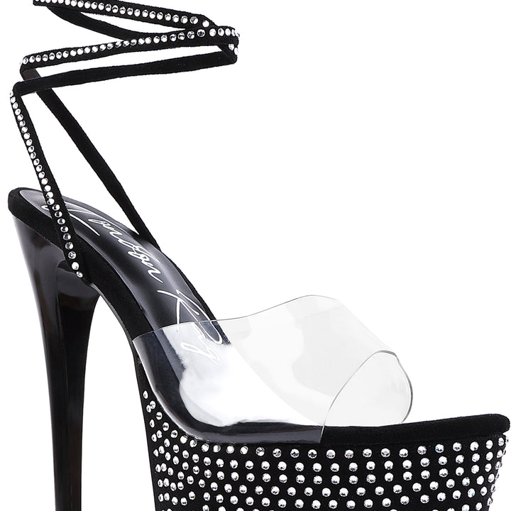 Black Sugar Mom Strappy Diamante Platform High Heels