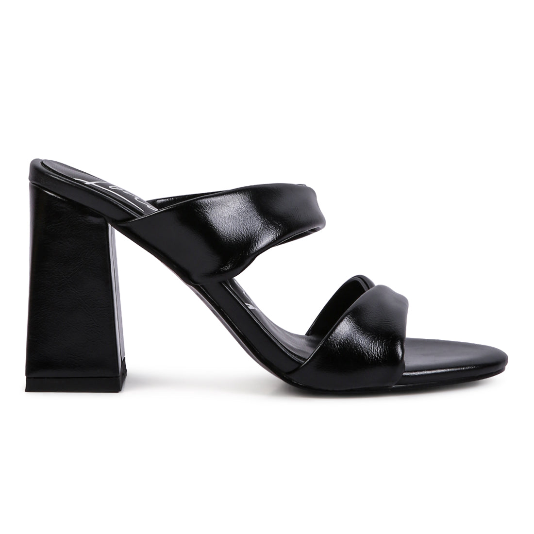 Black High Heeled Block Heel Sandal