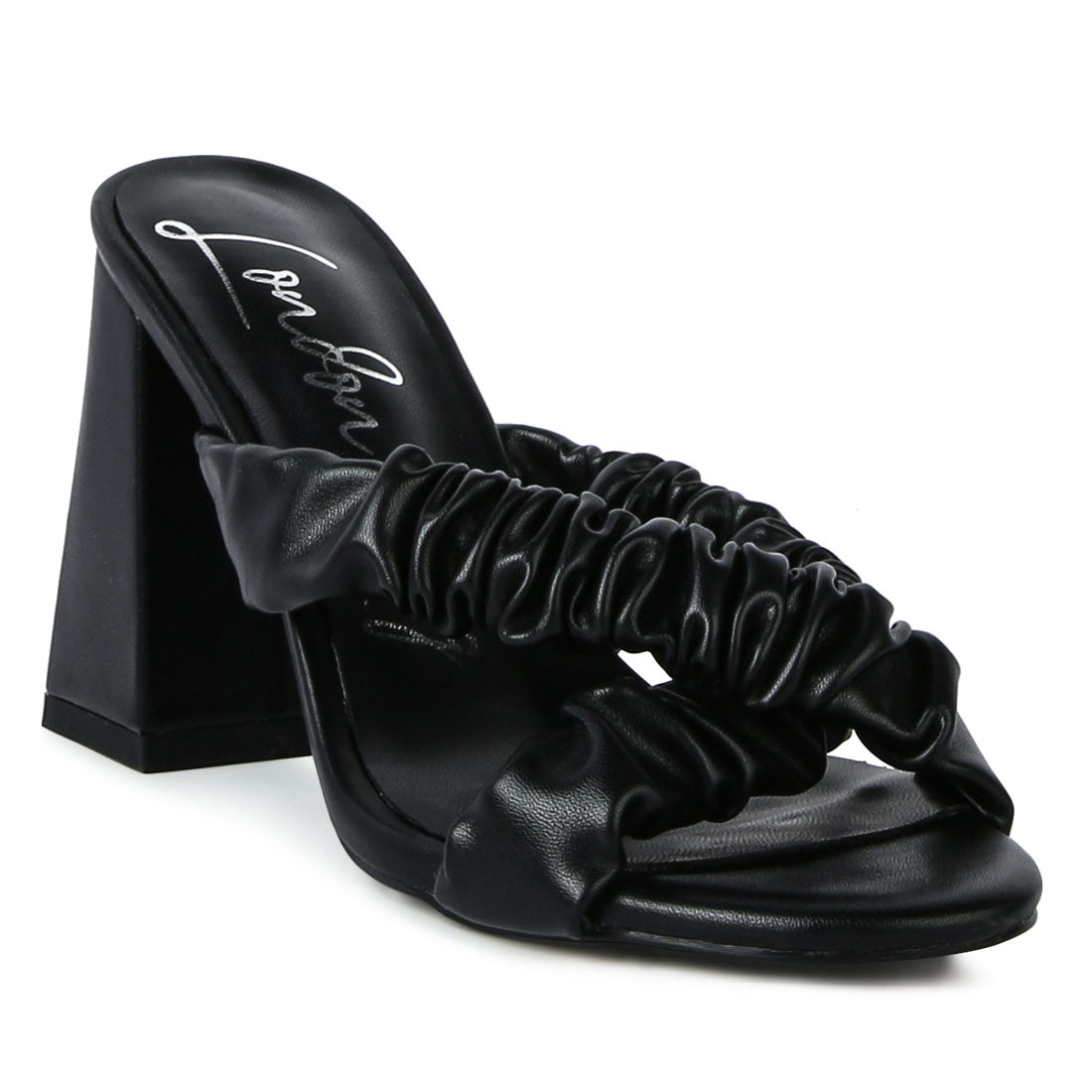 Strap Block Sandals in Black