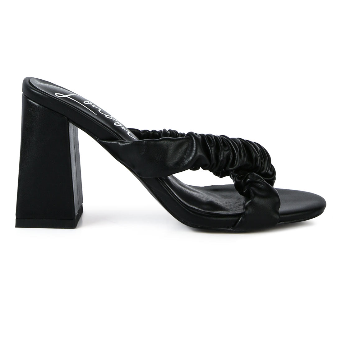 Strap Block Sandals in Black