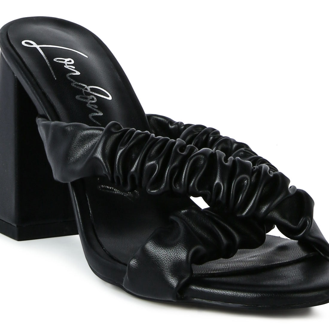 Strap Block Sandals in Black