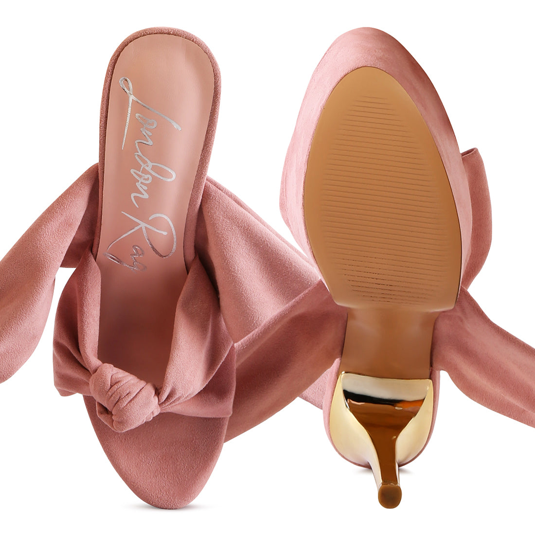 Pink Bauble High Heeled Lace Up Sandals