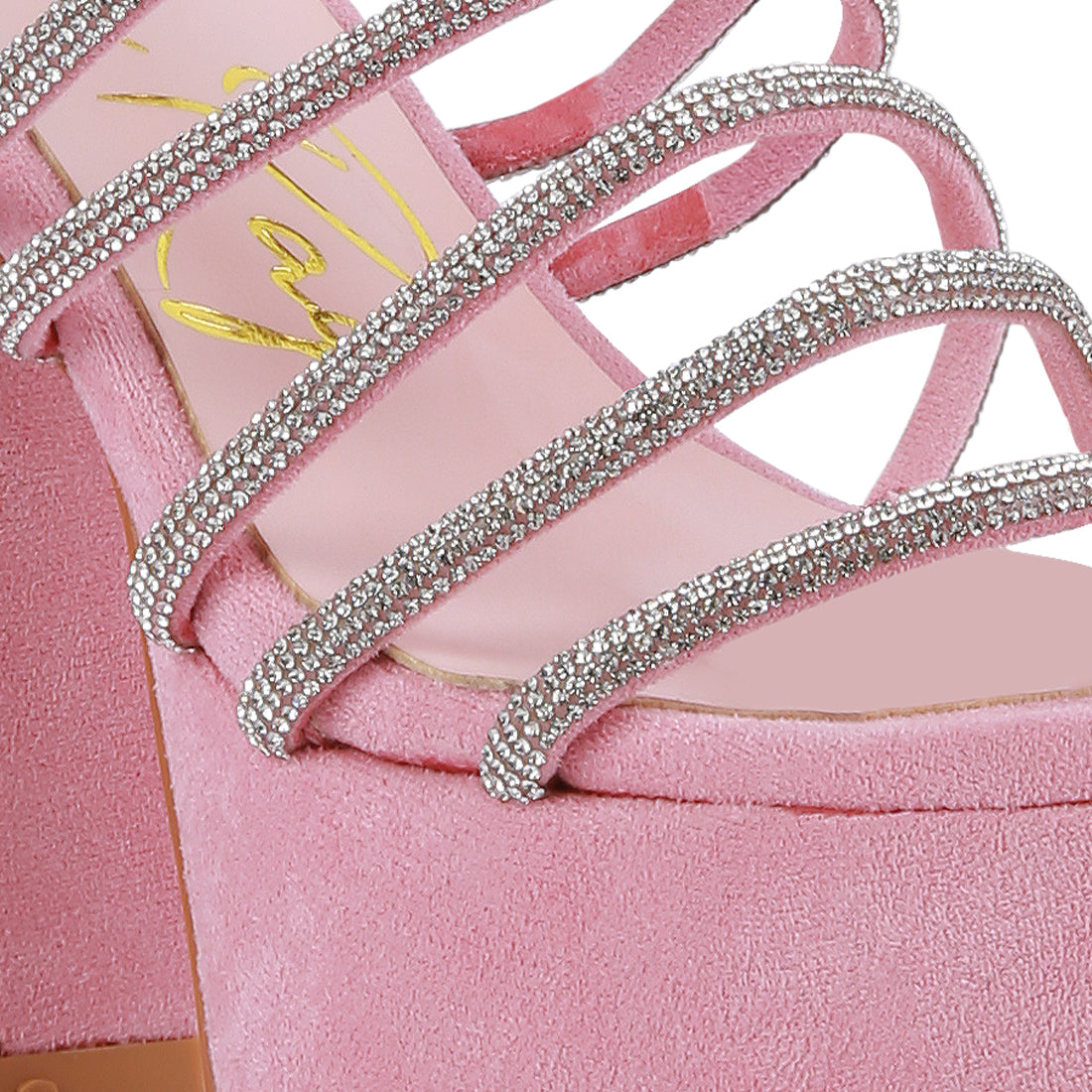 Pink High Block Heeled Sandals