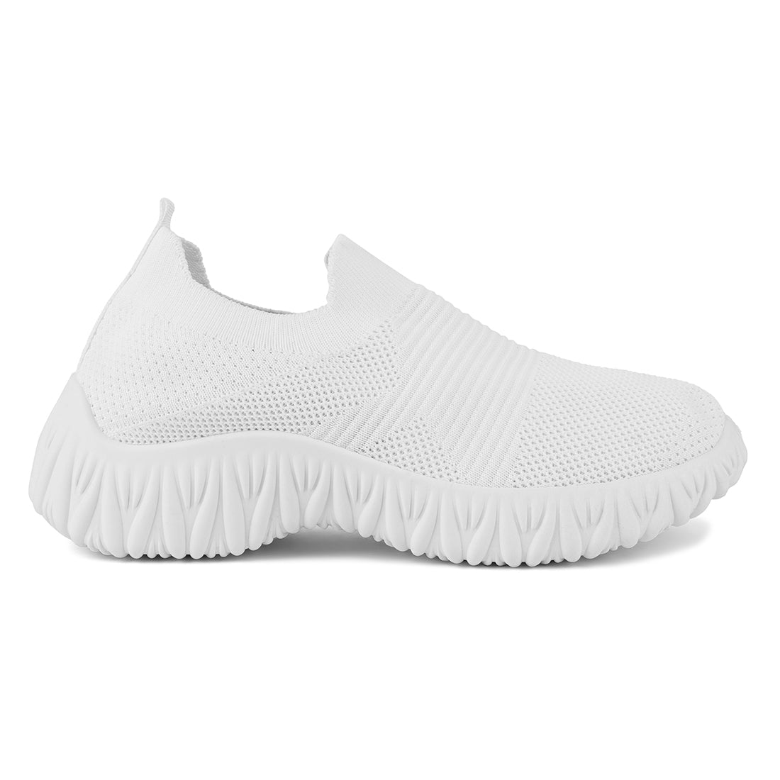 White Fair Play Knitted Chunky Running Sneakers