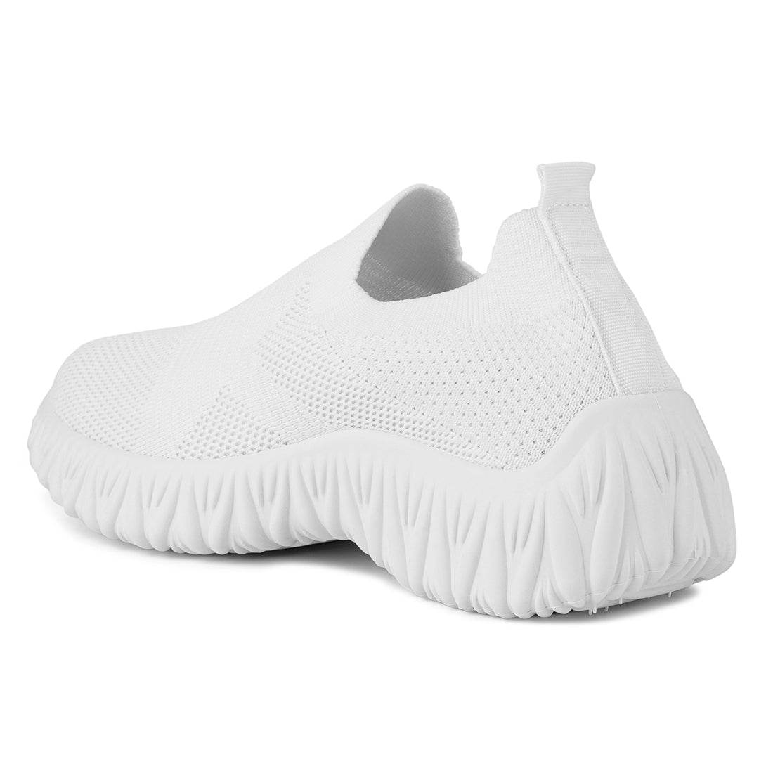 White Fair Play Knitted Chunky Running Sneakers