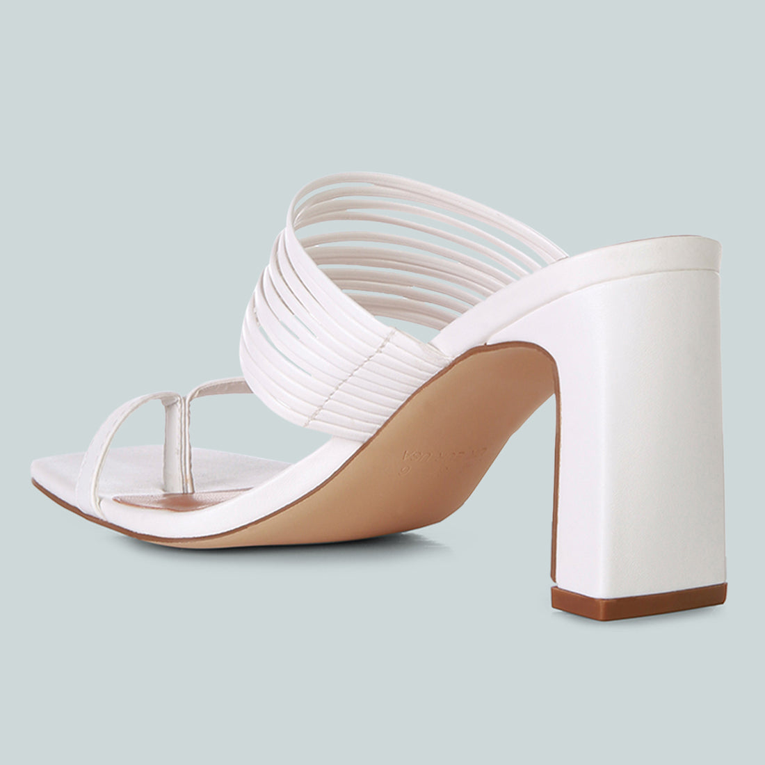 mid block heel sandals#color_white
