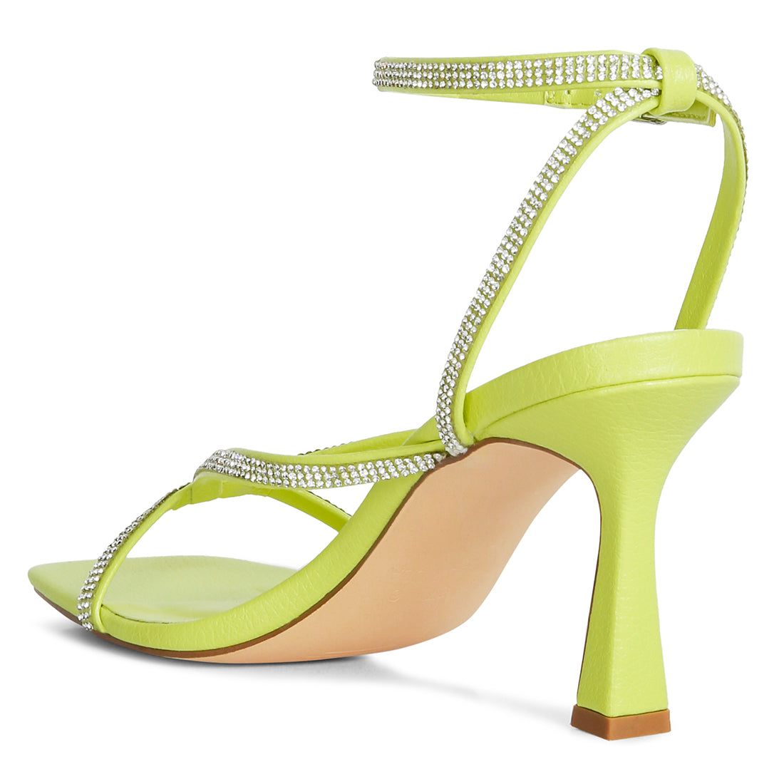 diamante mid heel sandal#color_green