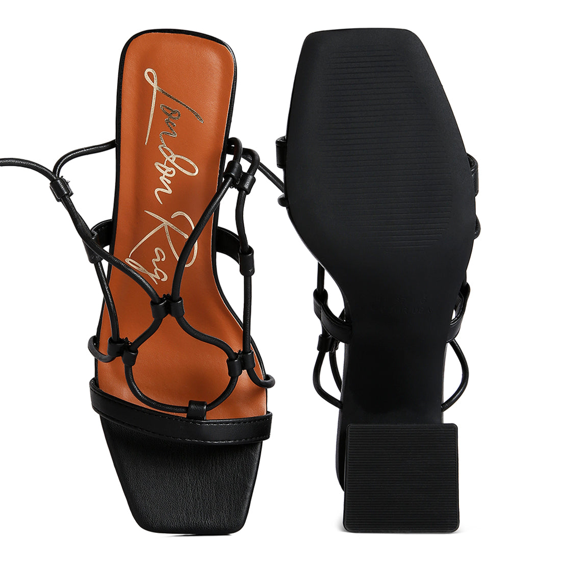 lace up block heeled sandal#color_black