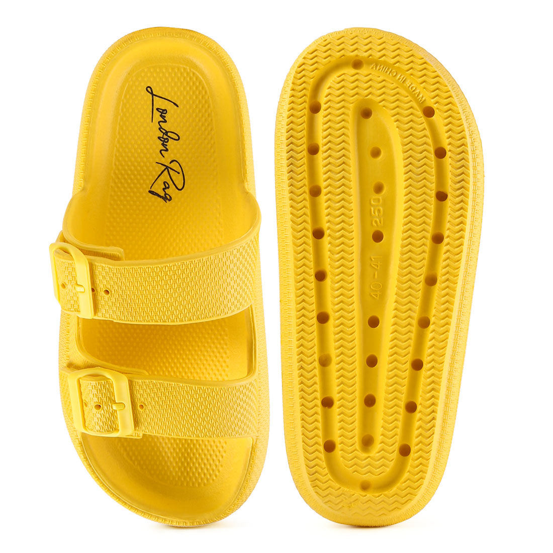 Yellow Loma Hovercraft Buckled Slides