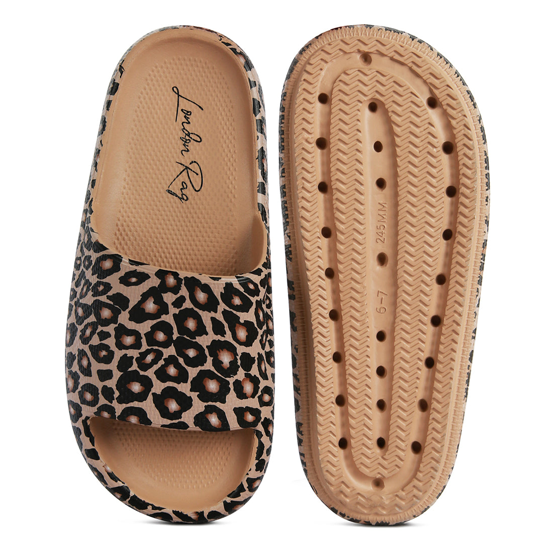 Beige Marbling Dip Dye Slides