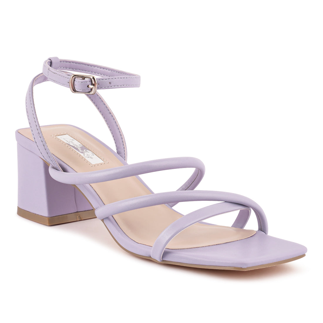 Lilac Mid Block Heel Casual Sandals