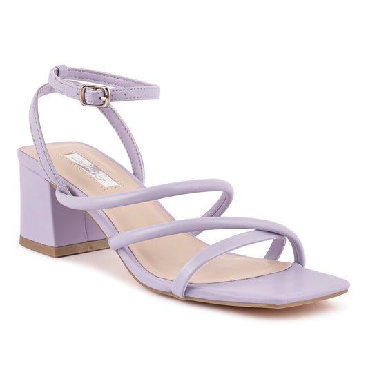 Lilac Mid Block Heel Casual Sandals