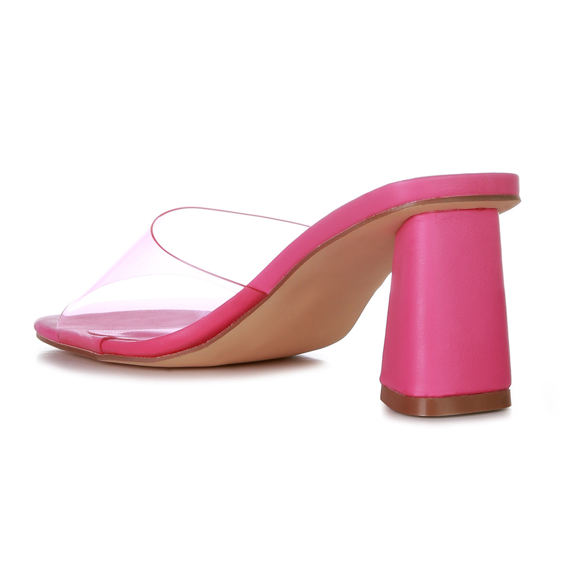 Fuchsia Clear Flirt Clear Strap Slip On Heels