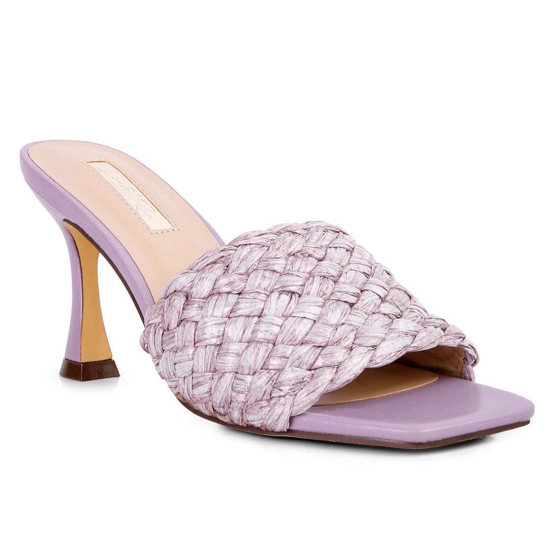Purple Tour Braided Strap Heeled Sandals
