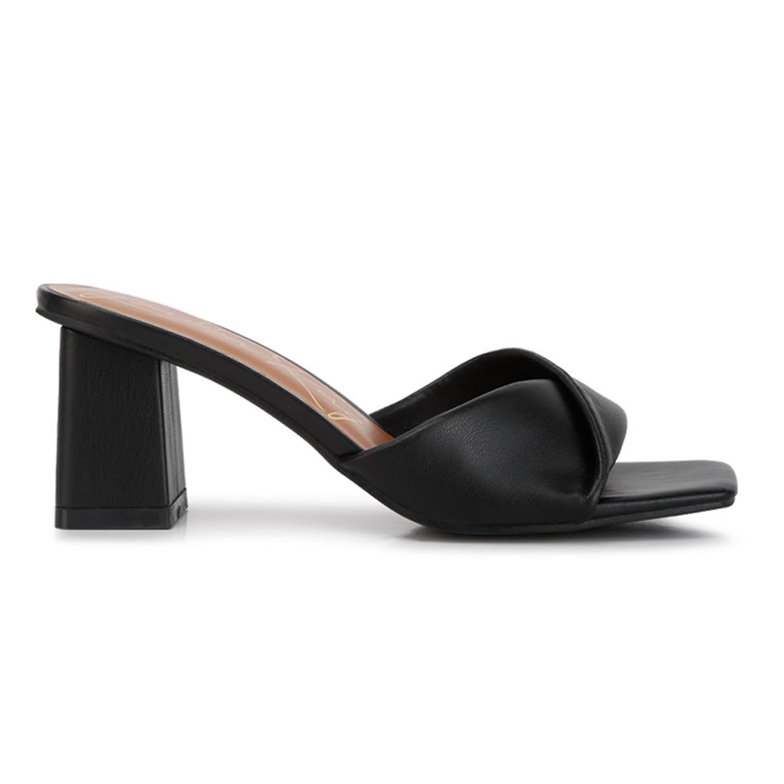 Black Mid Block Heeled Sandal
