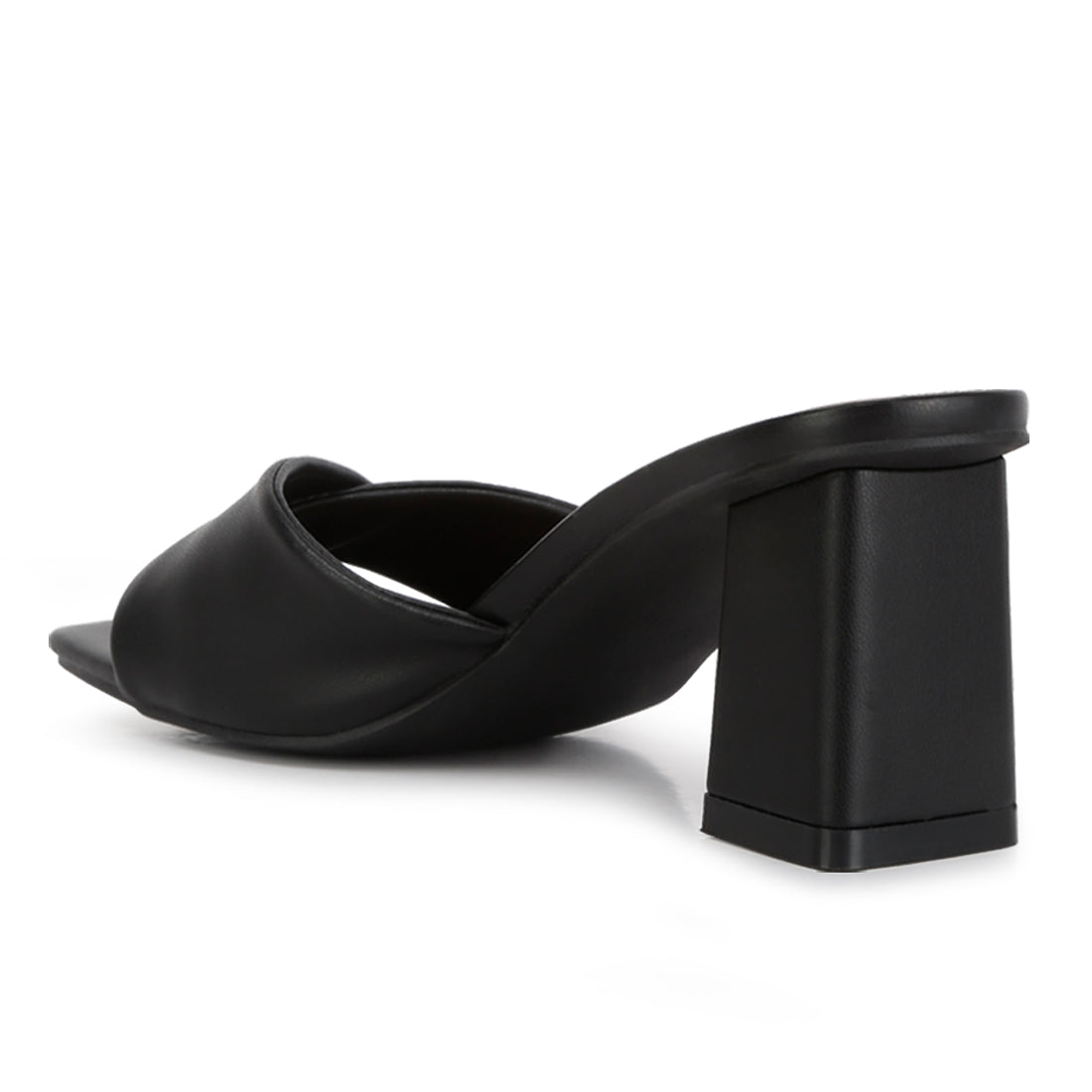 Black Mid Block Heeled Sandal