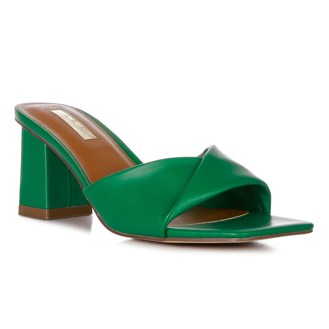 Green Mid Block Heeled Sandal