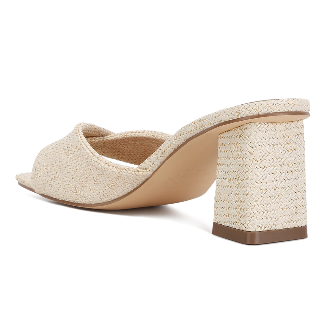 Beige Mid Block Heeled Sandal