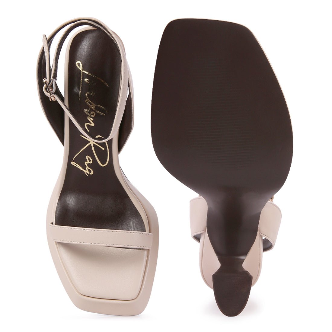 Beige Ankle Strap Sandals