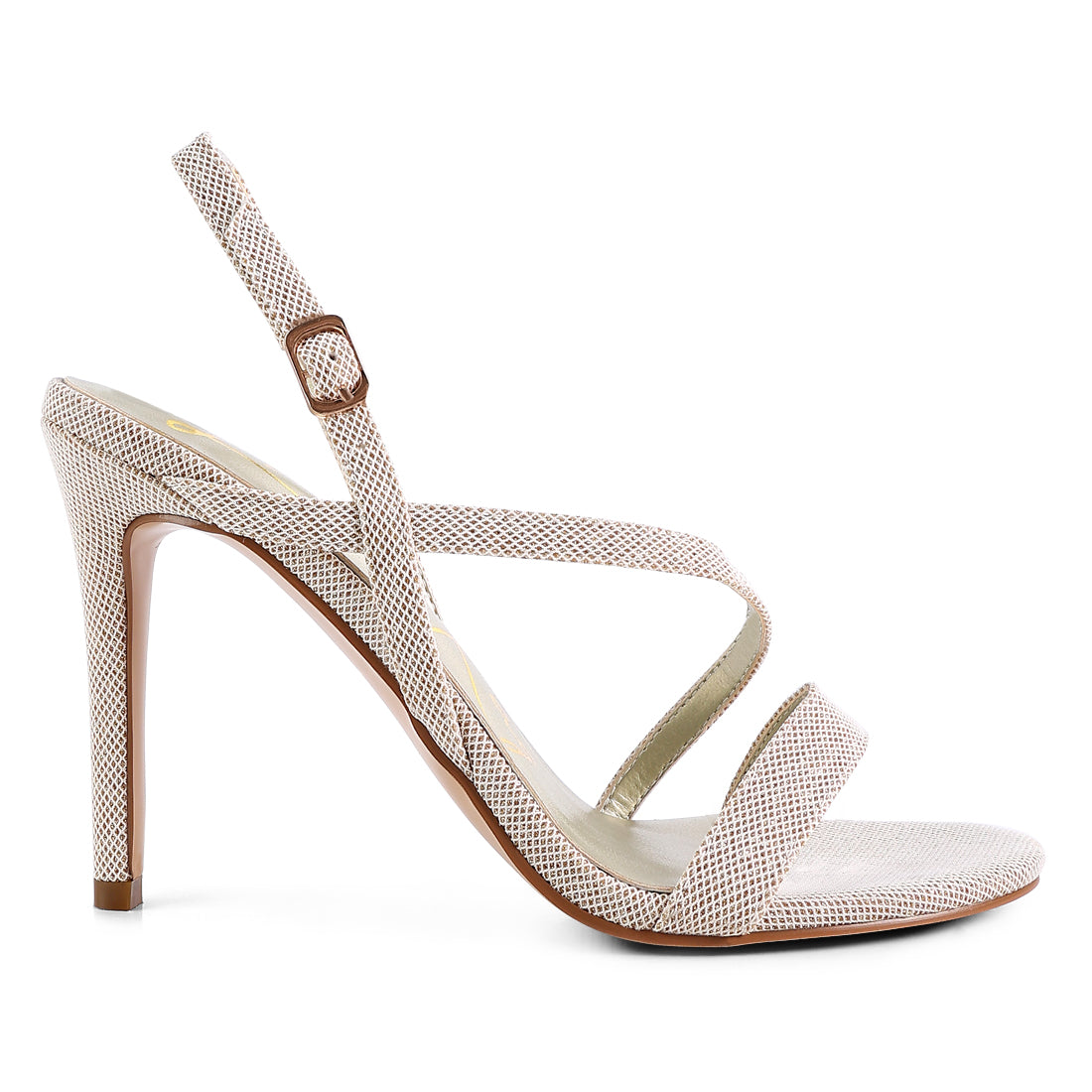 Beige Ankle Strap High Heels