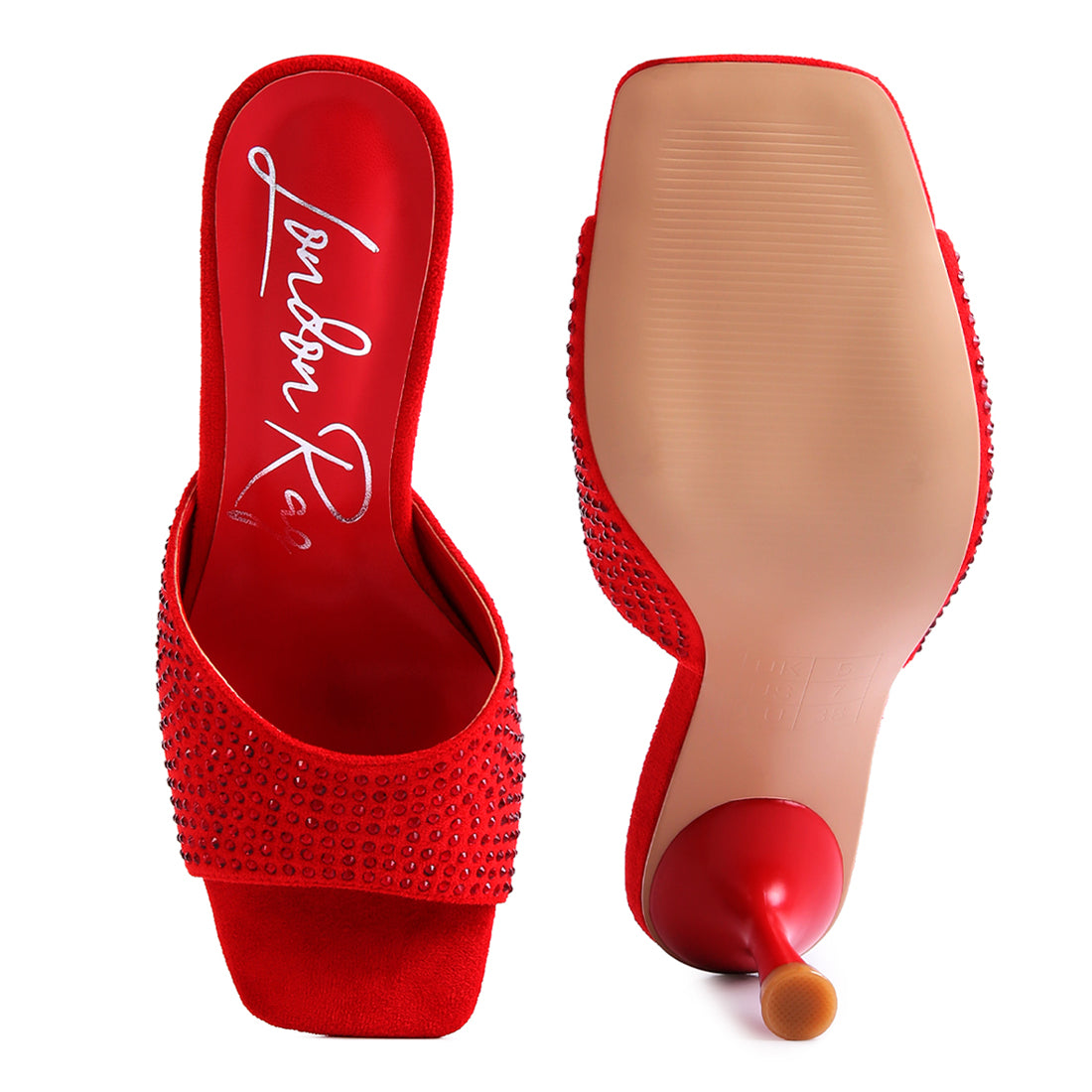 imprint diamante stud slip on sandals#color_red