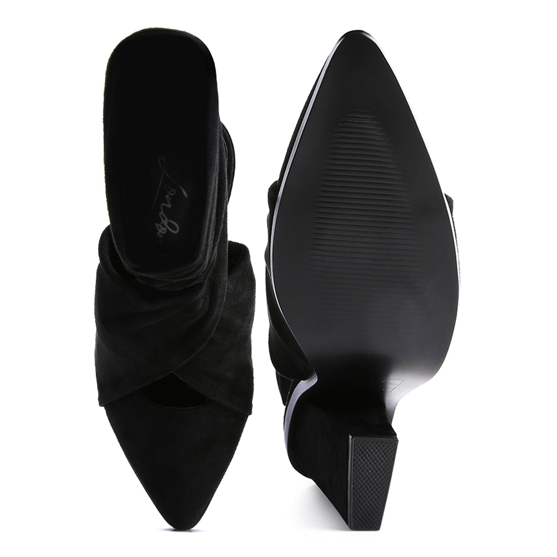 mama fav lace up high block heeled mules#color_black