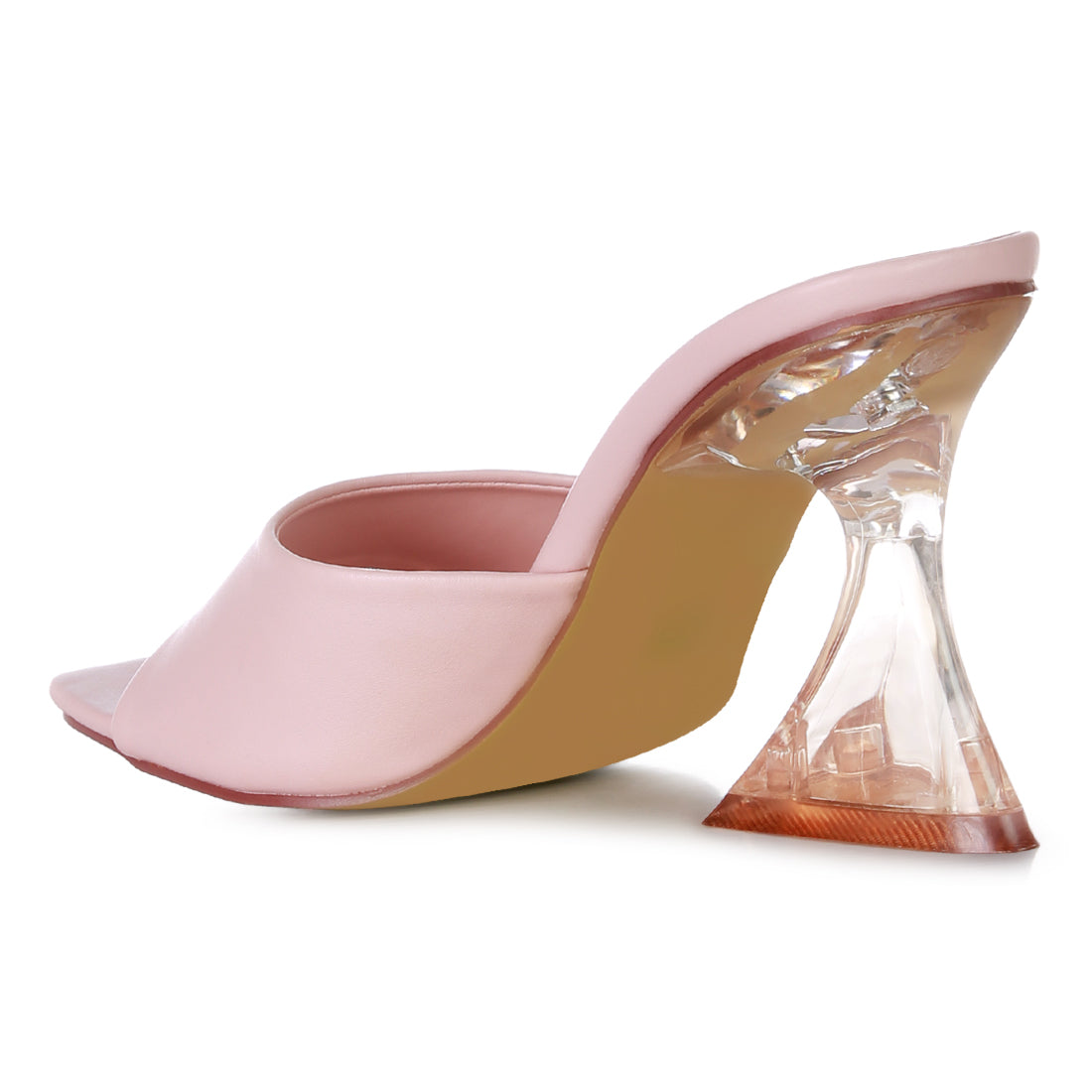 Pink Clear Spool Heeled Sandal