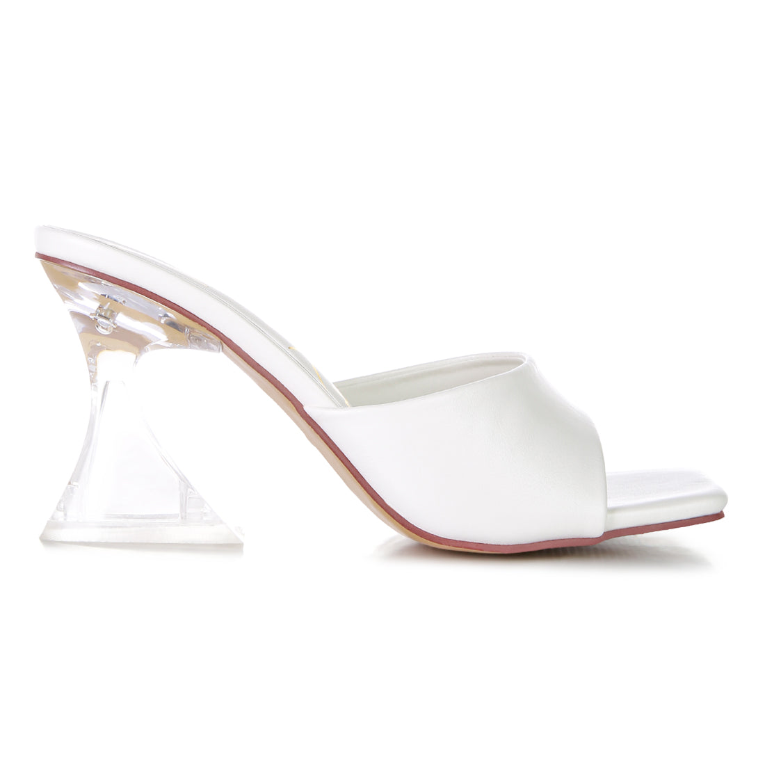 White Clear Spool Heeled Sandal