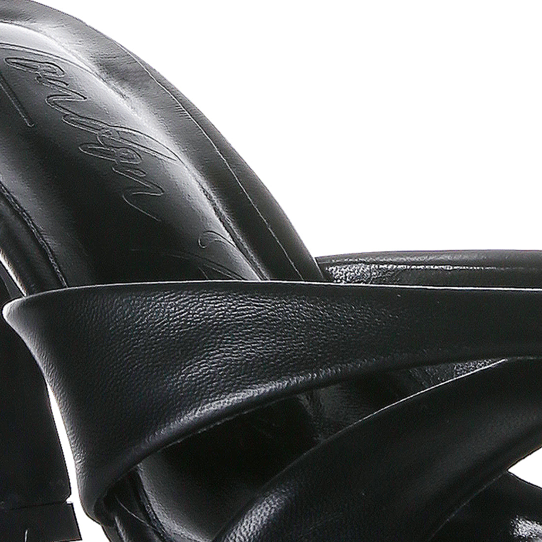 Black Criss Cross Slip On Thong Sandals