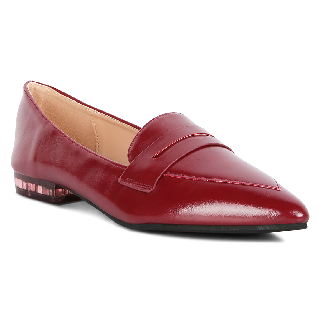 flat formal loafers#color_red
