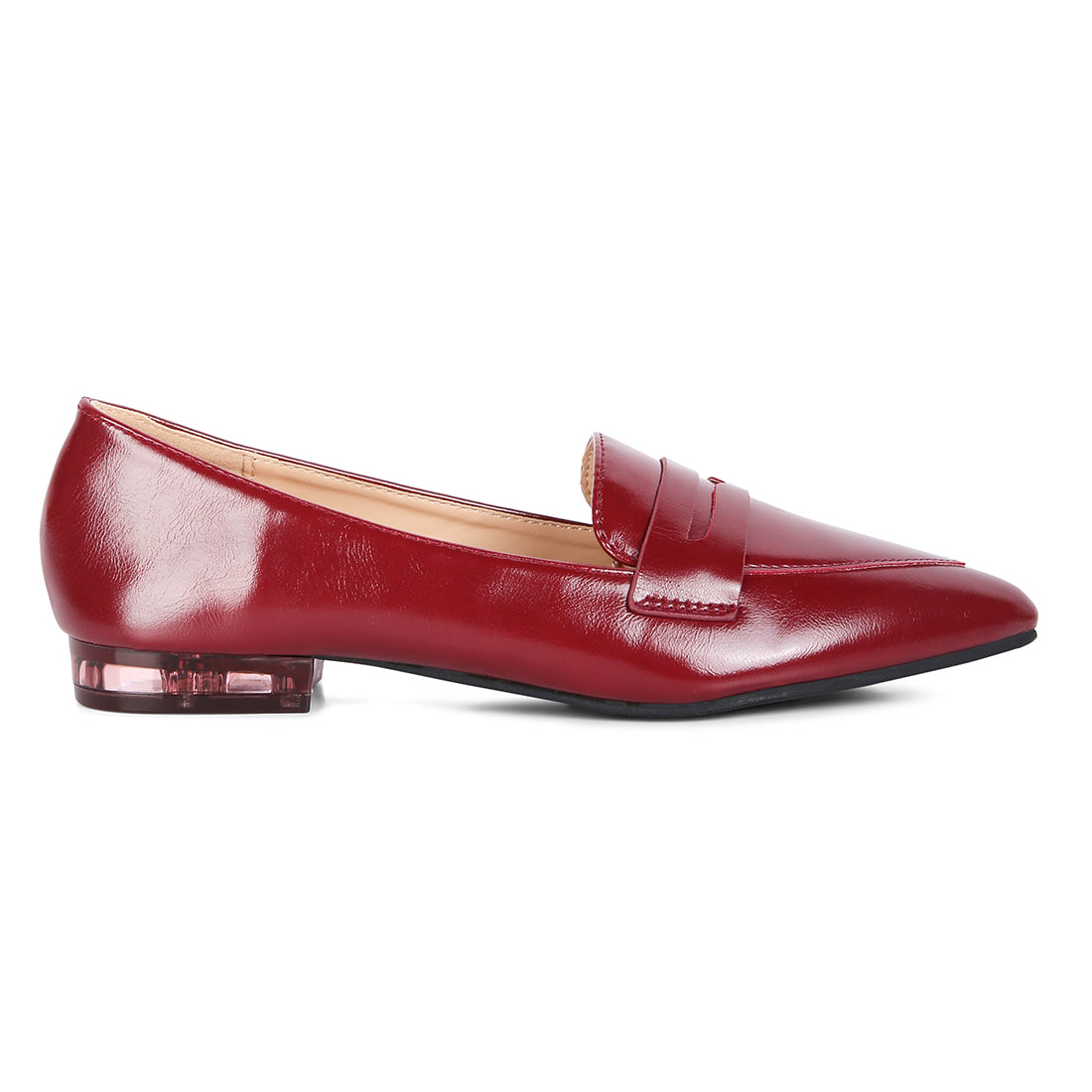 flat formal loafers#color_red