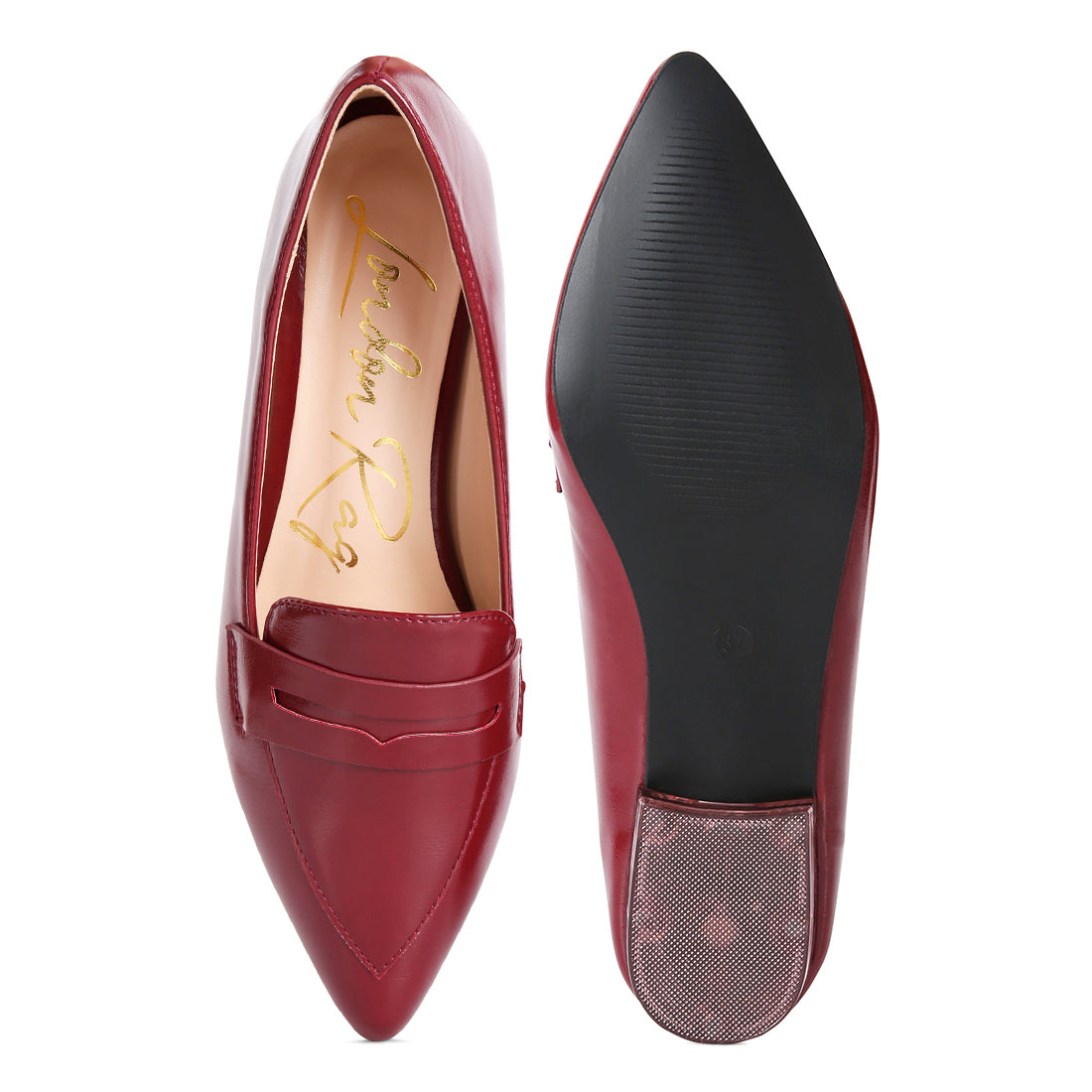 flat formal loafers#color_red