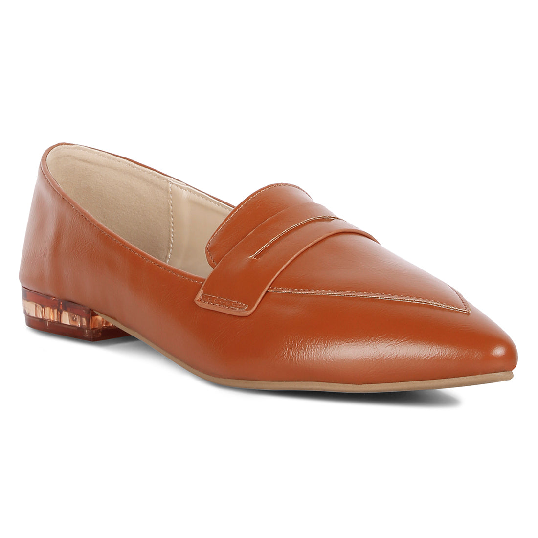 flat formal loafers#color_tan