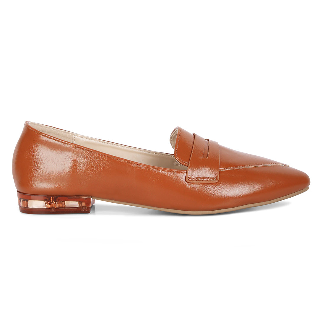 flat formal loafers#color_tan