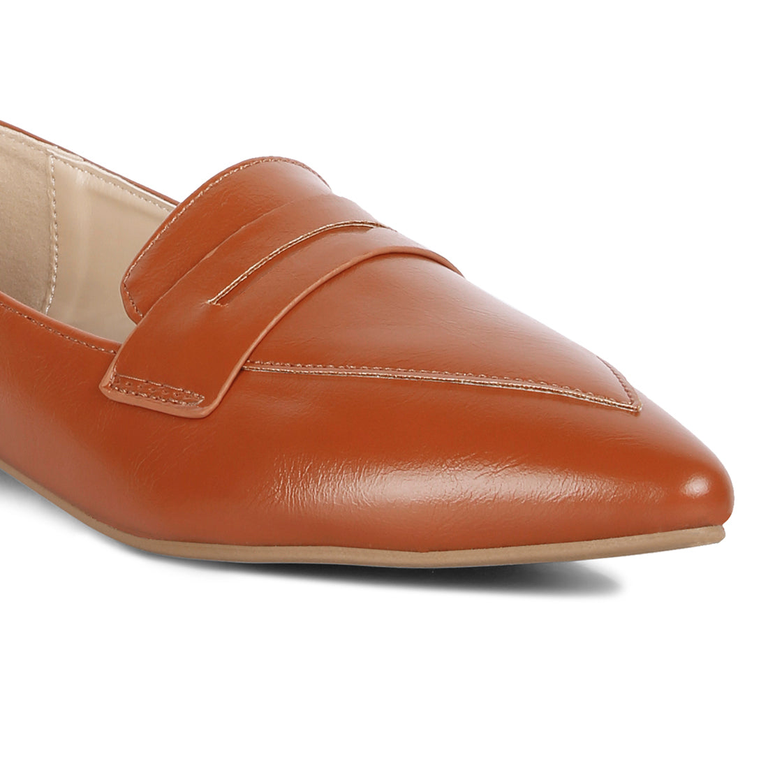 flat formal loafers#color_tan