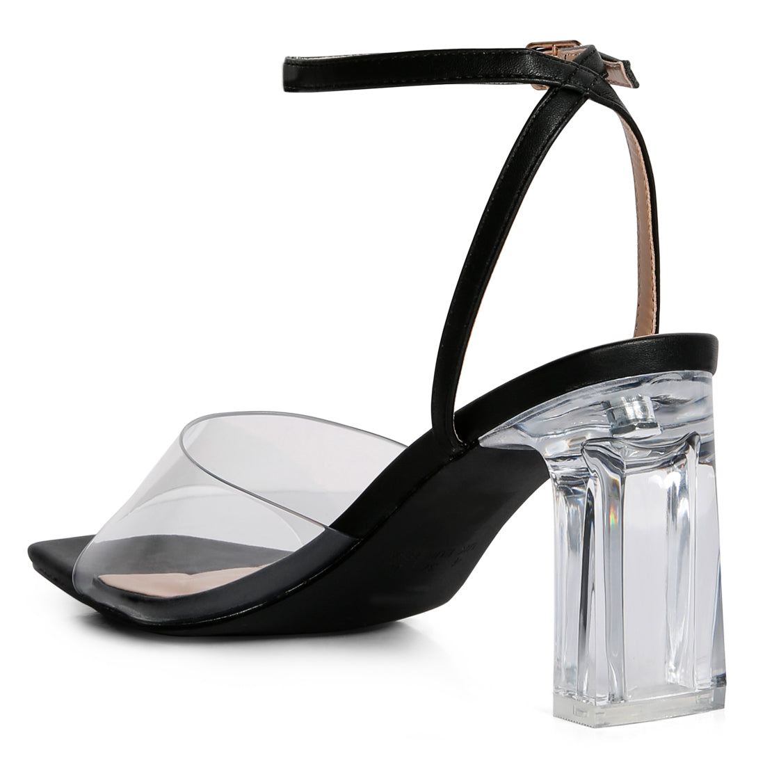 twinkle clear block heel sandal#color_black