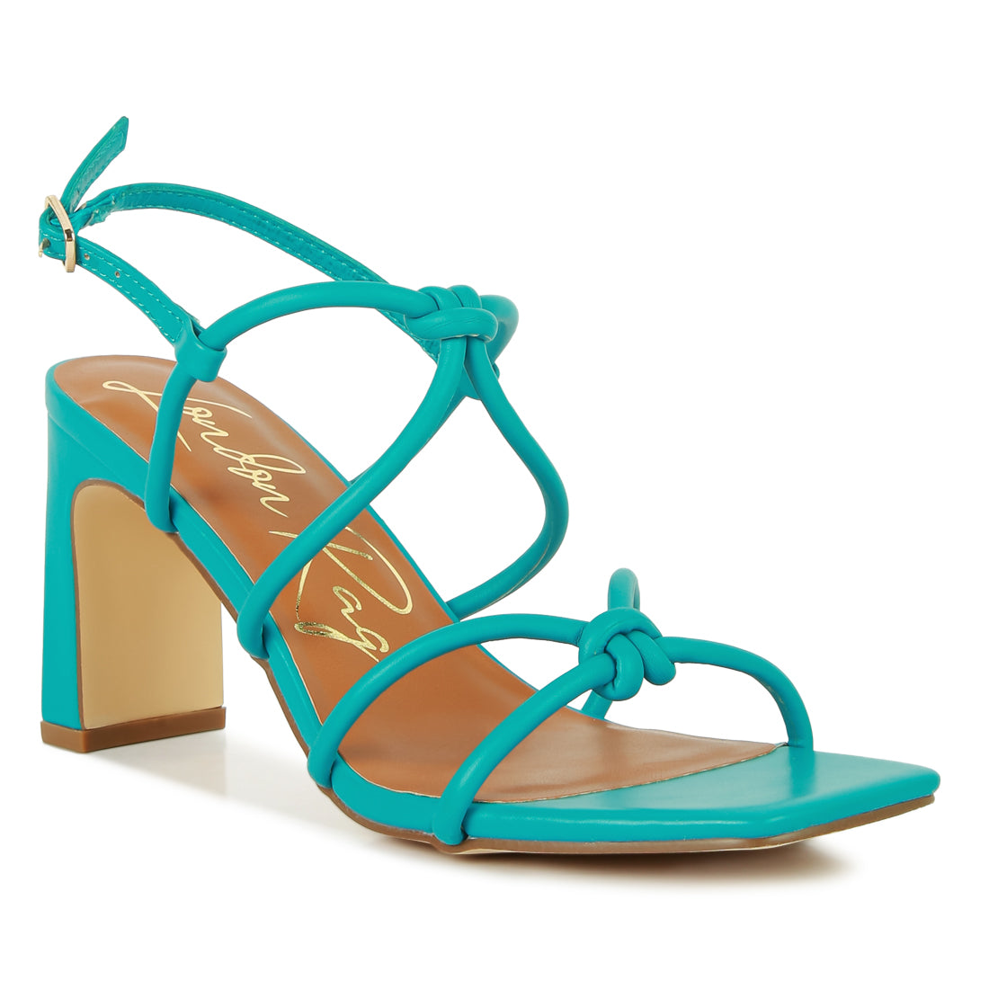 kralor knotted strap mid heel sandal#color_teal