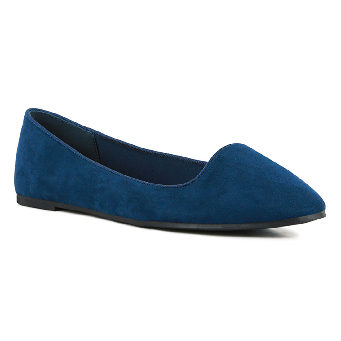 Navy Blue Microfiber Casual Ballerinas