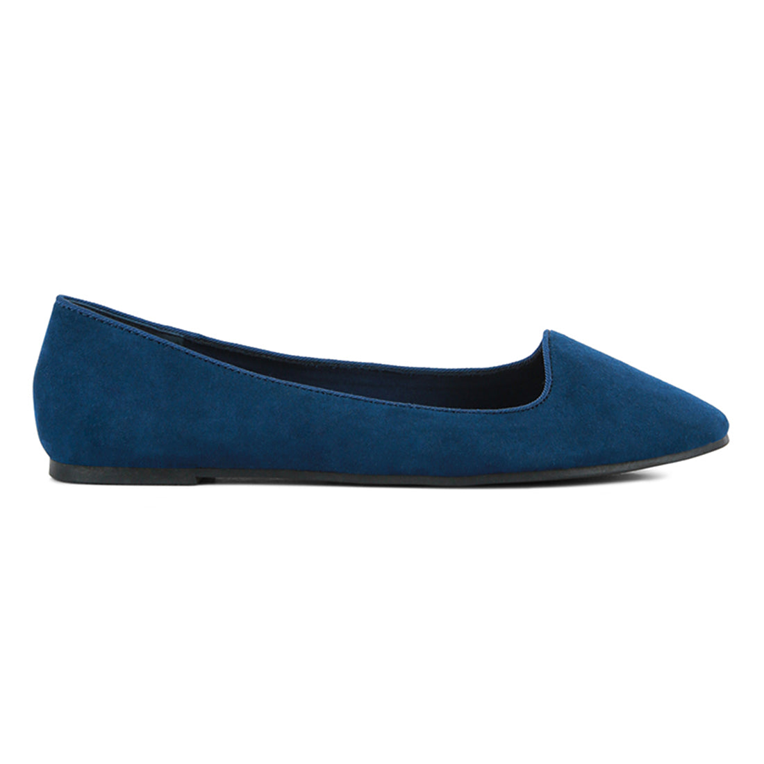 Navy Blue Microfiber Casual Ballerinas