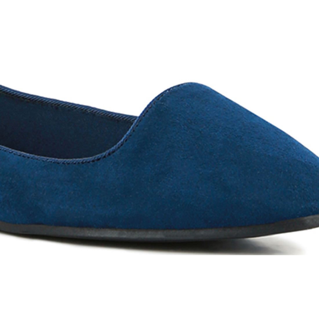 Navy Blue Microfiber Casual Ballerinas