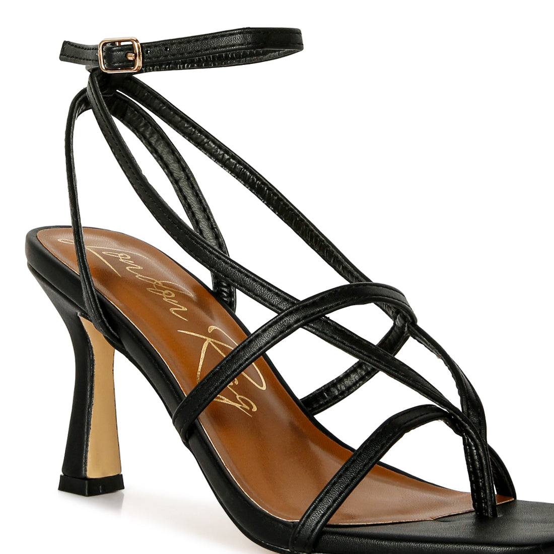 strappy ankle strap sandals#color_black