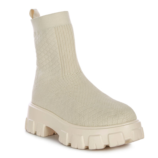 stretch knit ankle boots#color_beige