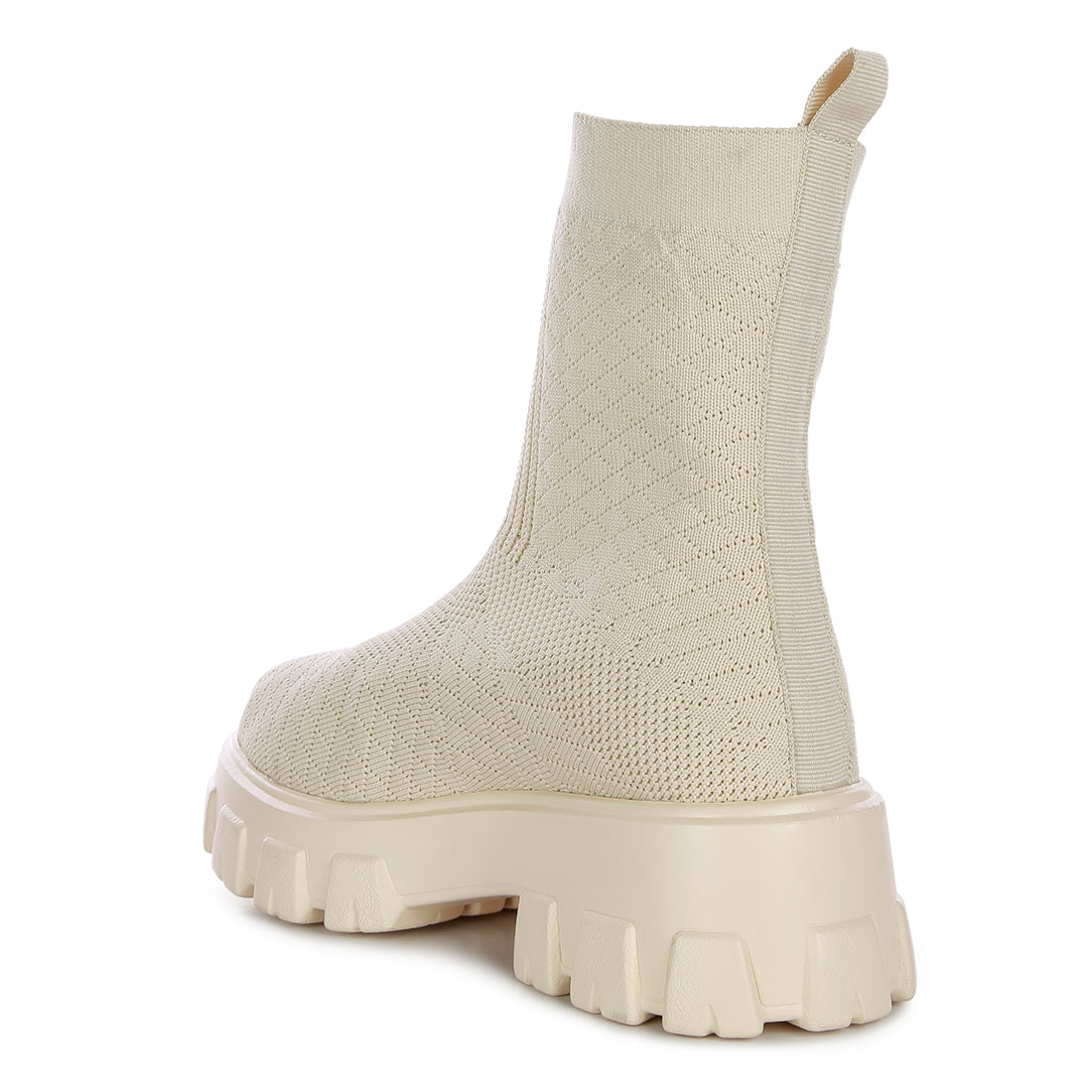 stretch knit ankle boots#color_beige